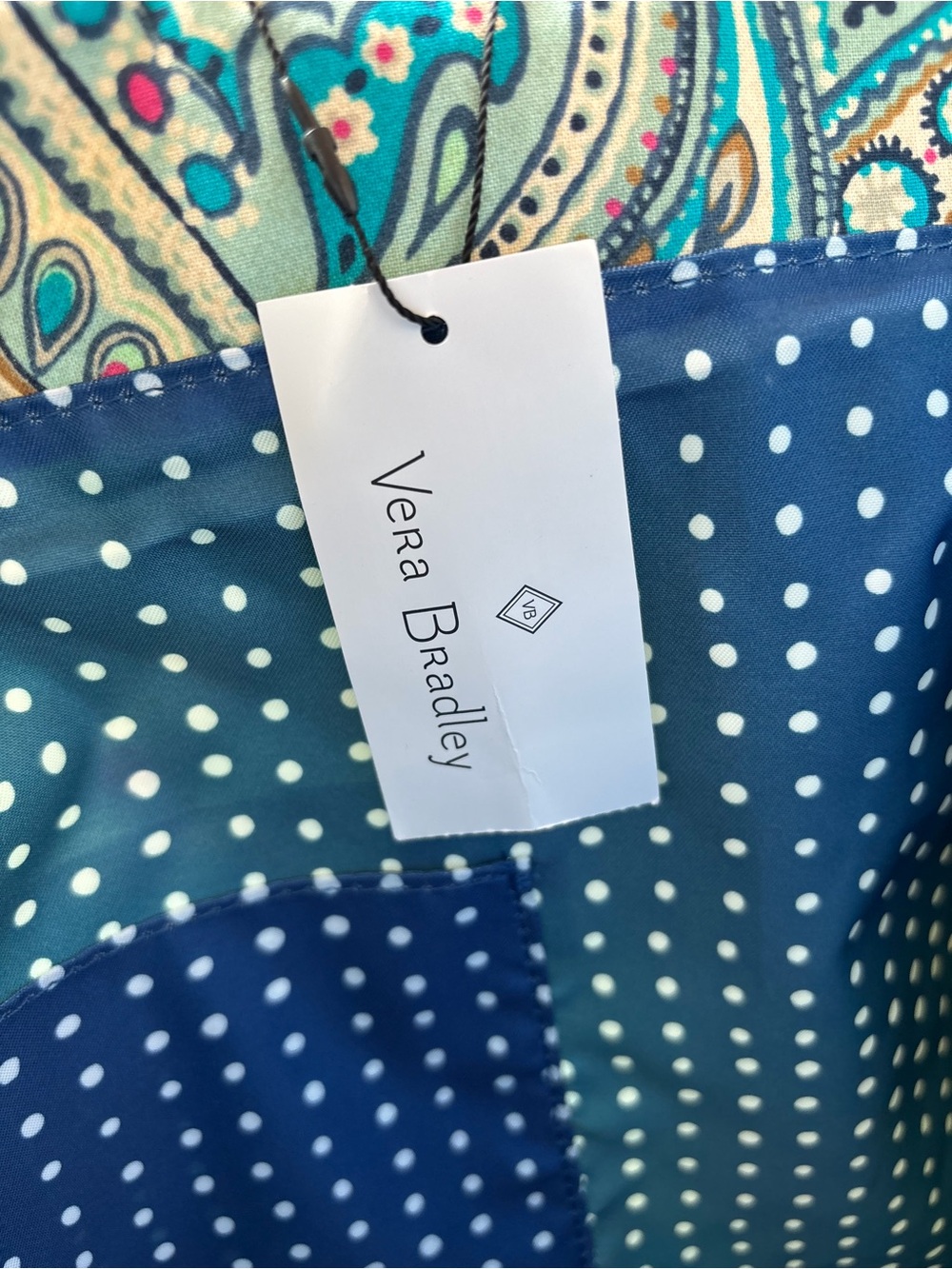Vera Bradley Aqua & Teal Paisley Quilted Tote - Picture 2 of 4